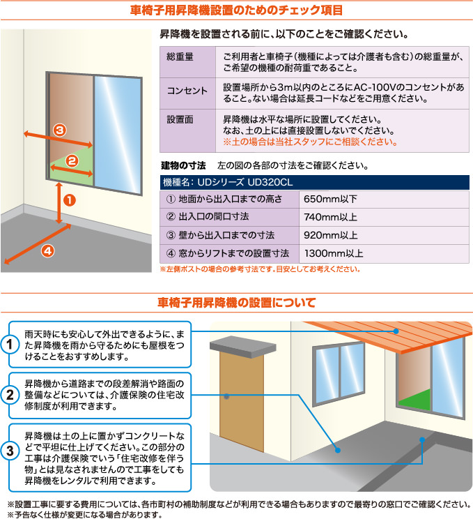 車椅子用電動昇降機 UD-320CL 介護リフト いうら - 家電